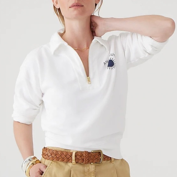 J. Crew Tops - J. Crew Half Zip Graphic  Apres Sun Sweatshirt​​​​​​